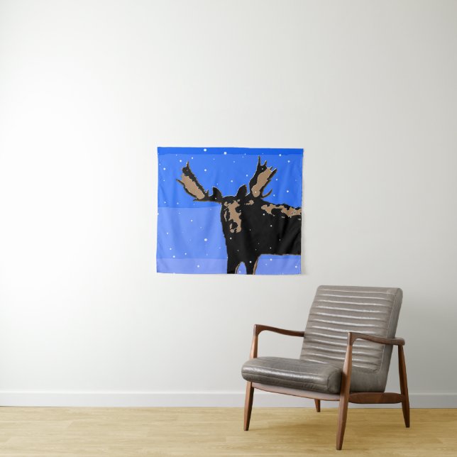 Tapiz Moose in Winter - Original Wildlife Art (In situ (horizontal))