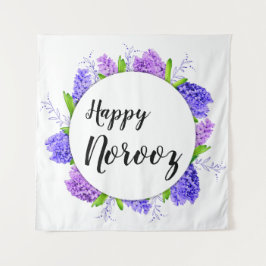 Tapiz Morado Feliz Año Nuevo Noruz Hyacinath Wreath