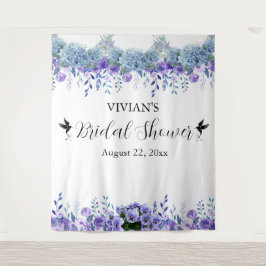 Tapiz Morado Floral Bridal Shower Photo Booth Fondo