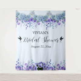 Tapiz Morado Floral Bridal Shower Photo Booth Fondo