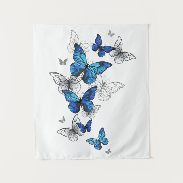 Tapiz Morfo de las mariposas voladoras azules (Anverso)