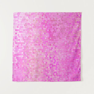 Tapiz Mosaico abstracto brillante rosa con brillo