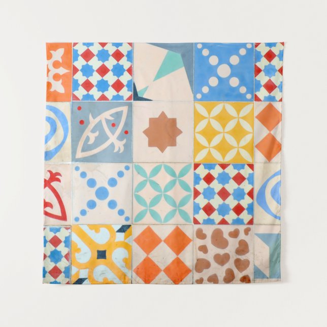 Tapiz Mosaico de azulejos de cemento hidráulico, fashi d (Anverso)