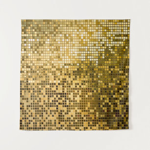 Tapiz Mosaico de Oro: Textura de mosaicos cuadrados.