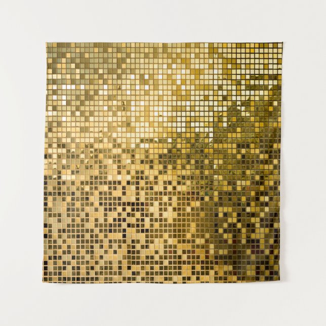 Tapiz Mosaico de Oro: Textura de mosaicos cuadrados. (Anverso)