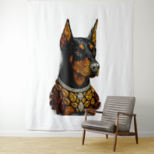 Mosaico de Piedras Preciosas de Doberman Arte de L