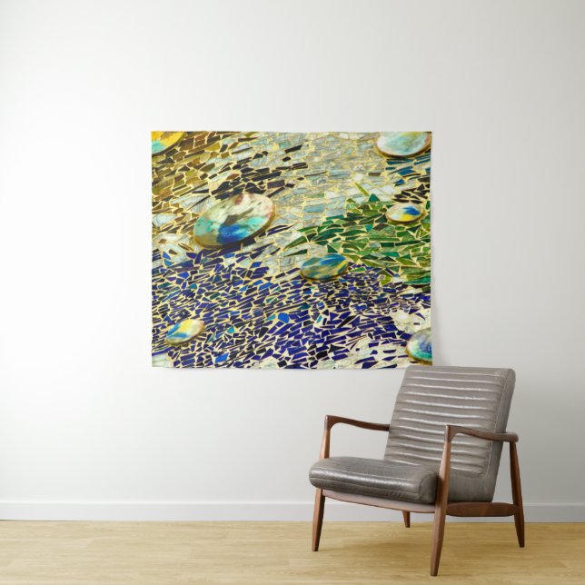 Tapiz Mosaico español verde azul (In situ (horizontal))