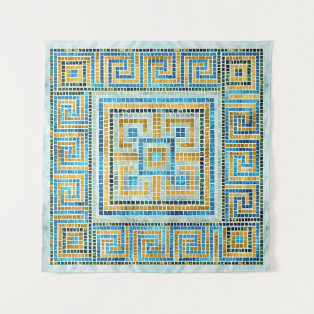 Tapiz Mosaico Tile Griego Meander Key (Anverso)