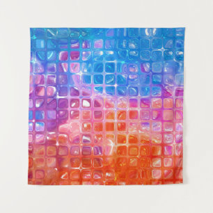 Tapiz Mosaico vibrante: fondo abstracto multicolor