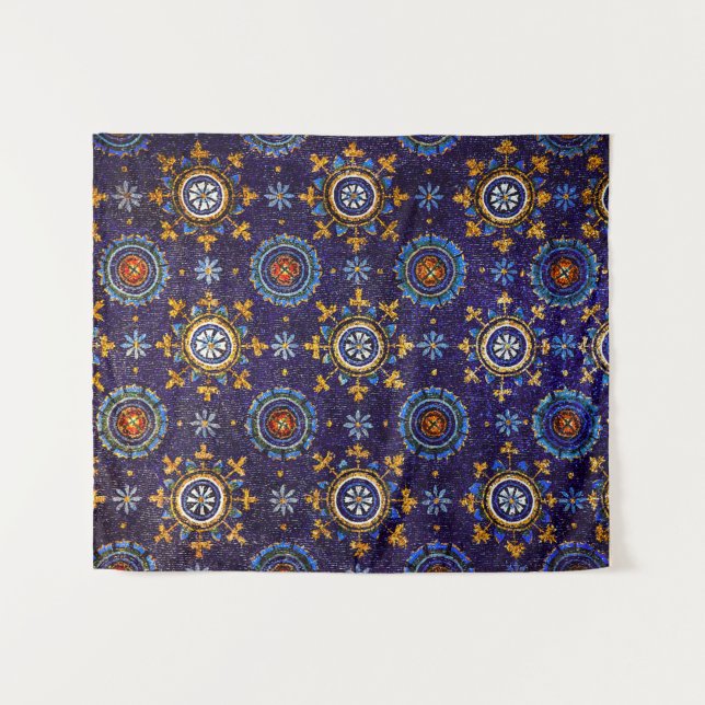 TAPIZ MOSAICOS DE RAVENNA BYZANTINE, ESTRELLAS, ESTAR AZ (Anverso (horizontal))