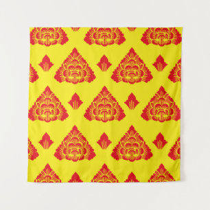 Tapiz Motif Bali, Indonesia. con colores modernos. Vinta