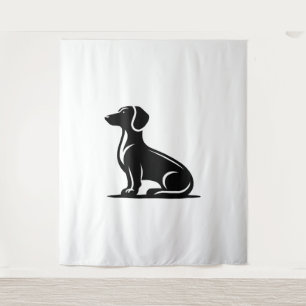 Tapiz Motif de perro simple cazando silueta de perro
