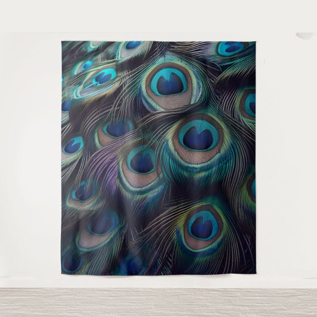 Tapiz Motif Peacock Feather Closeup (Anverso)