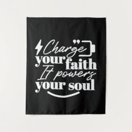Tapiz Motivational Christian Quote – Charge Your Faith