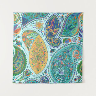 Tapiz Motivo floral vintage de Paisley de origen étnico 