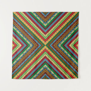Tapiz Motivos geométricos y símbolos africanos de color