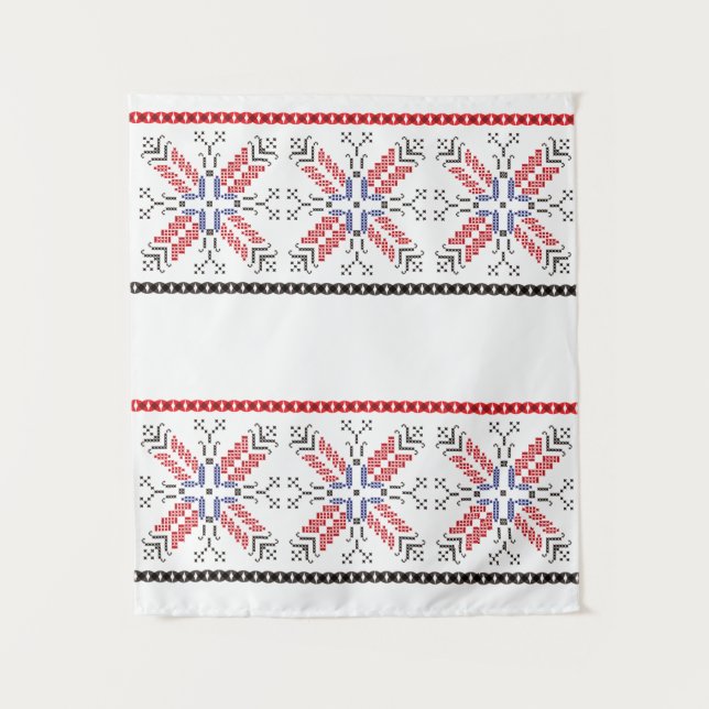 Tapiz Motivos tradicionales del arte folclórico rumano R (Anverso)