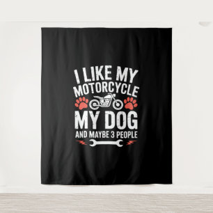 Tapiz Motocicleta Perro Cita sarcástica Humor Perro