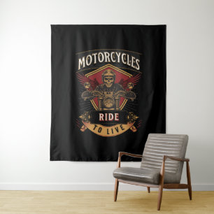 Tapiz Motocicletas Skull Ride Para Vivir