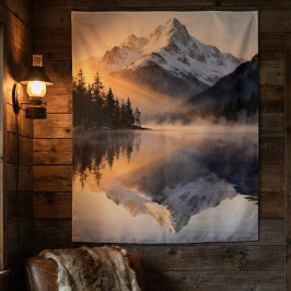 Tapiz Mountain Lake Sunrise Tapestry 