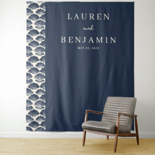 Tapiz Movimientos de abanico de navy elegantes