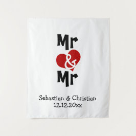 Tapiz Mr. and Mr. Photo backdrop boda gay personalizado