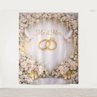 Tapiz Mr. & Mrs. backdrop