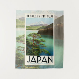 Tapiz Mt Fuji Japón Afiche de Viaje Arte de época