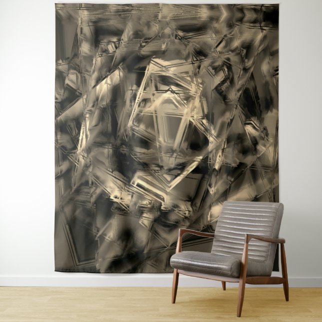 Tapiz Muchos cuadrados retorcidos manchados con "pincele (In situ)