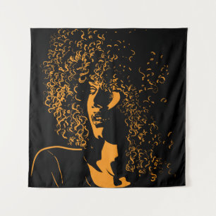 Tapiz Mujer africana de bonito con retrato de pelo afro