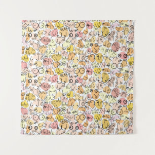 Tapiz mujer con pastel amarillo