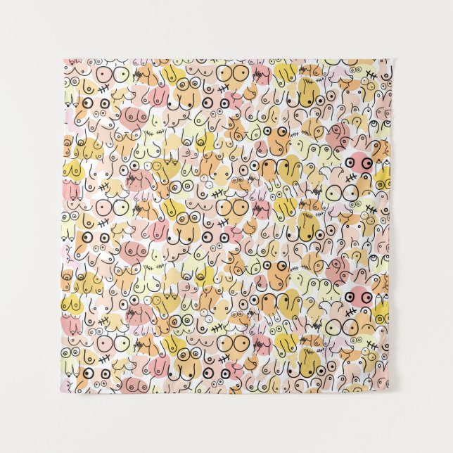 Tapiz mujer con pastel amarillo (Anverso)