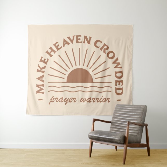Tapiz Mujer cristiana chica cita estética boho beige (In situ (horizontal))