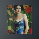 Tapiz Mujer de estilo Art Déco elegante con grandes flor<br><div class="desc">¿Te sientes elegante? ¡Disfruta de esta obra maestra de estilo Art Déco! Los ruidosos años 20 pueden haber terminado,  pero el glamur sigue vivo en esta impresionante pieza. Los detalles intrincados y los colores vivos de las flores te harán sentir como un verdadero Gatsby.</div>