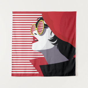 Tapiz Mujer de moda del arte pop Vintage