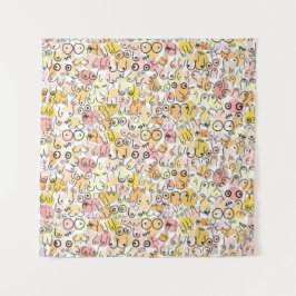 Tapiz mujer de pastel amarillo