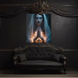 Tapiz Mujer gótica con crucifijo