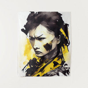 Tapiz Mujer guerrera naturaleza salvaje pintura espiritu