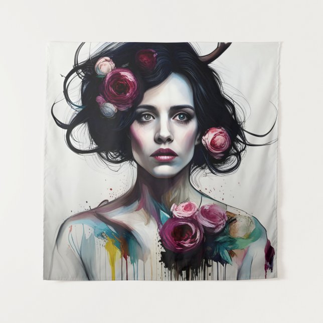 Tapiz Mujer hermosa y desordenada  (Anverso)