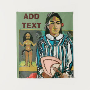 Tapiz Mujer insular, añadir texto, tapicería