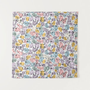 Tapiz mujer pecho pastel
