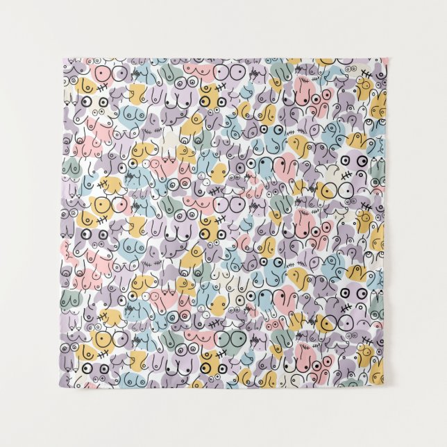 Tapiz mujer pecho pastel (Anverso)