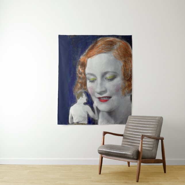 Tapiz Mujer pelirroja de los años 30 y su pequeño marido (In situ)