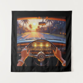 Tapiz Mujeres elegantes en coches clásicos