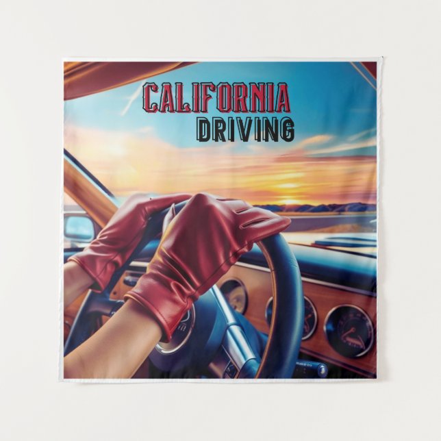 Tapiz Mujeres elegantes en coches clásicos (Anverso)