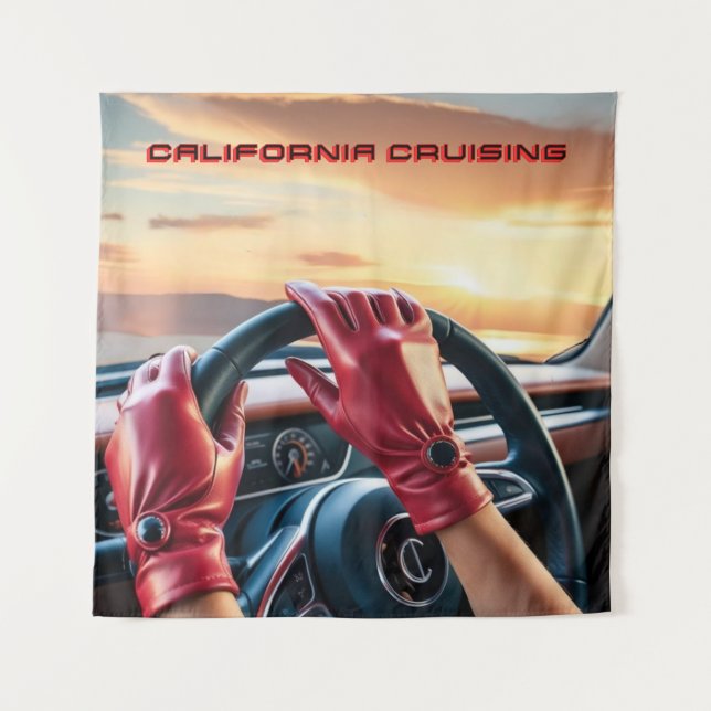 Tapiz Mujeres elegantes en coches clásicos (Anverso)