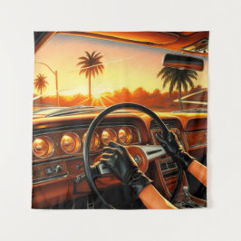 Tapiz Mujeres elegantes en coches clásicos