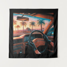 Tapiz Mujeres elegantes en coches clásicos