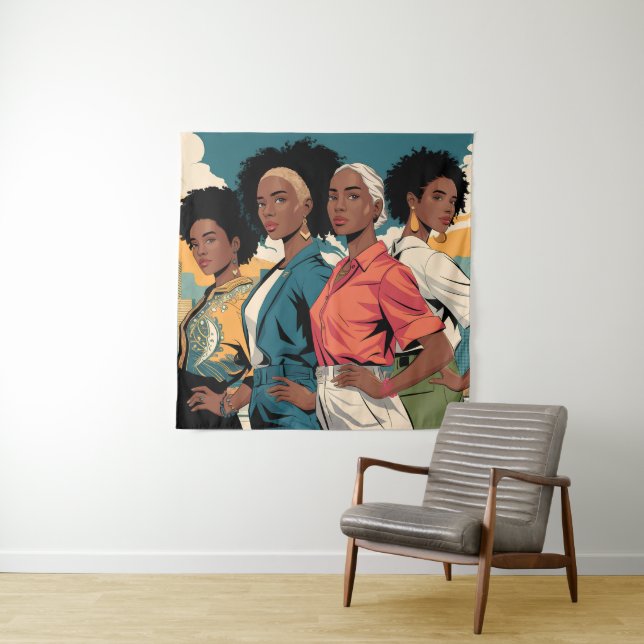 Tapiz Mujeres empoderadas en la moda urbana (In situ)