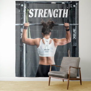 Tapiz Mujeres Fuerza Fitness Motivación Entrenamiento Mu